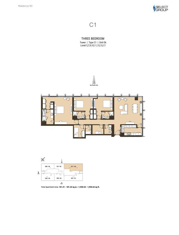 Type C1, Level 5 To 17, Unit 6